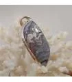 Pendentif en argent et pierre naturelle d'agate crazy lace