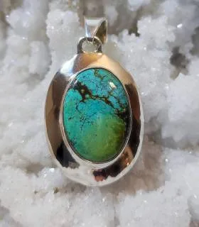 Pendentif Neela-Pravaha – Argent 925 & Turquoise