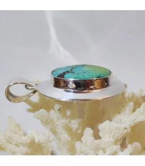 Pendentif Neela-Pravaha – Argent 925 & Turquoise