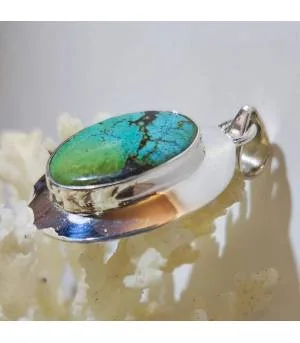 Pendentif Neela-Pravaha – Argent 925 & Turquoise