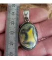 Pendentif ethnique en argent et pierre de jaspe bourdon.