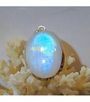 Pendentif Chandra-Kiran – Argent 925 & Pierre de Lune