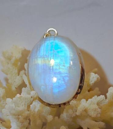Pendentif chic en argent et pierre de lune naturelle Shantilight