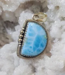 Pendentif argent pierre naturelle de larimar Shantilight
