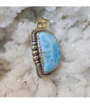 Pendentif argent pierre naturelle de larimar Shantilight