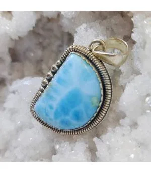 Pendentif argent pierre naturelle de larimar Shantilight