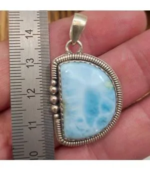 Pendentif argent pierre naturelle de larimar Shantilight