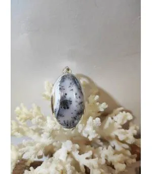 Pendentif argent pierre naturelle d'agate dendritique