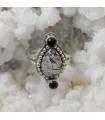 Bague ethnique argent pierres naturelles onyx quartz rutilé