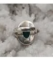 Bague ethnique en argent et pierre naturelle d'émeraude