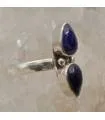 Bague en argent duo de saphir pierres naturelles
