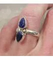 Bague en argent duo de saphir pierres naturelles