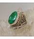 Bague ethnique vintage en argent et pierre naturelle d'émeraude