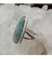 Bague en argent et pierre naturelle d'agate mousse.
