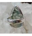 Bague en argent et pierre naturelle d'agate mousse.