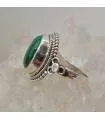 Bague argent trèfle et pierre naturelle de Malachite