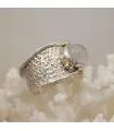 Bague ethnique tribale argent laiton pierre de lune