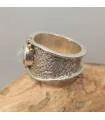 Bague ethnique tribale argent laiton pierre de lune
