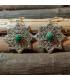 Boucles d'oreilles artisanales bijoux argent pierres naturelles de malachite