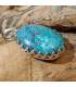 pendentif ethnique chic en argent et pierre naturelle de turquoise