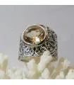Bague vintage argent et pierre naturelle de citrine