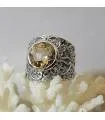 Bague vintage argent et pierre naturelle de citrine
