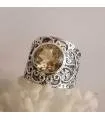 Bague vintage argent et pierre naturelle de citrine
