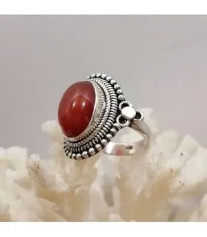 Bague ethnique en argent et cornaline Shantilight