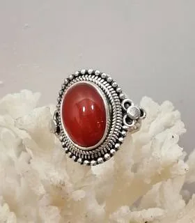Bague ethnique en argent et cornaline Shantilight