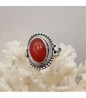 Bague ethnique en argent et cornaline Shantilight