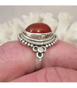 Bague ethnique en argent et cornaline Shantilight