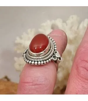 Bague ethnique en argent et cornaline Shantilight
