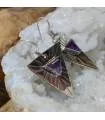 Boucles d'oreilles ethniques argent et pierres naturelles d'améthystes.
