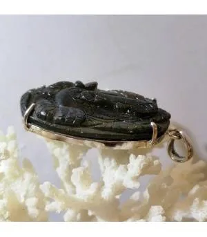 Pendentif Ganesha argent et pierre naturelle de labradorite.