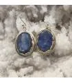 Boucles d'oreilles argent pierres naturelles de cyanite.