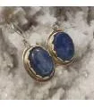 Boucles d'oreilles argent pierres naturelles de cyanite.