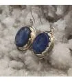 Boucles d'oreilles argent pierres naturelles de cyanite.