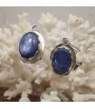 Boucles d'oreilles argent pierres naturelles de cyanite.