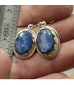 Boucles d'oreilles argent pierres naturelles de cyanite.