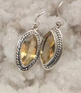 Boucles d'oreilles argent pierres naturelles de citrine