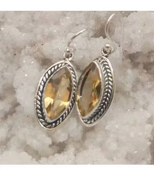 Boucles d'oreilles argent pierres naturelles de citrine