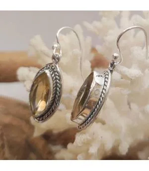 Boucles d'oreilles argent pierres naturelles de citrine