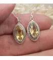 Boucles d'oreilles argent pierres naturelles de citrine