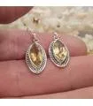 Boucles d'oreilles argent pierres naturelles de citrine