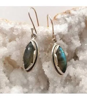 Boucles d'oreilles Nila-Maya – Argent 925 & Labradorite
