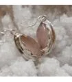 Boucles d'oreilles argent vintage quartz rose