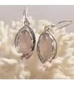 Boucles d'oreilles argent vintage quartz rose