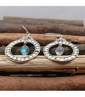 Boucles d’oreilles Shashi-Vana – Argent 925 & Pierre de Lune
