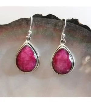 Boucles d'oreilles argent et racine de rubis Shantilight