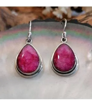 Boucles d'oreilles argent et racine de rubis Shantilight